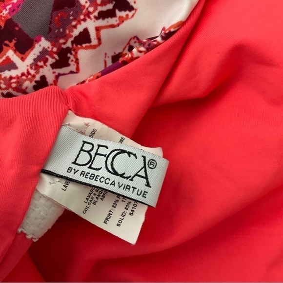 Becca Braided One Piece Swimsuit Exposed Back Multi Print Size S/P - Picture 12 of 13